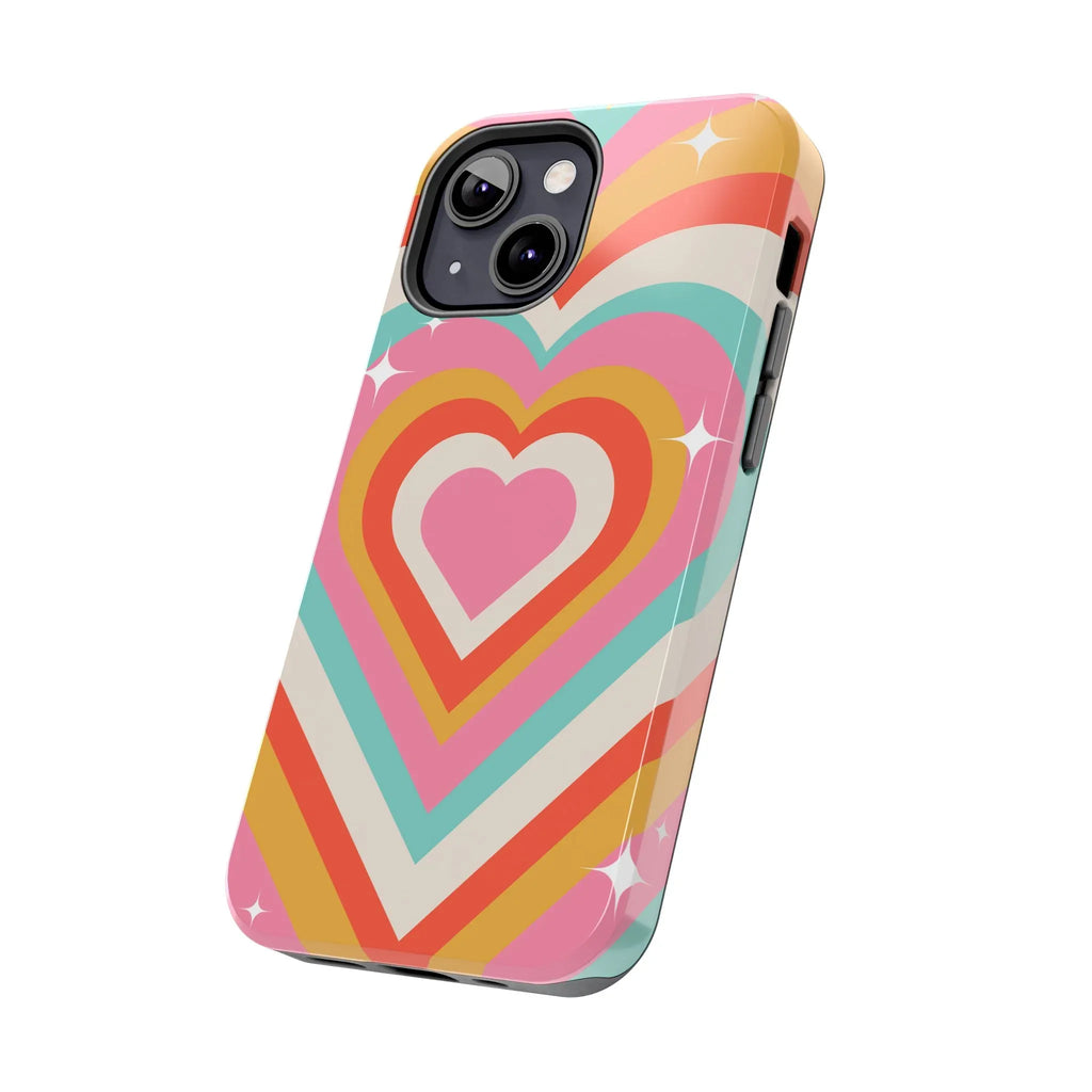 Psychedelic Hearts Phone Case (Apple & Android) - Pink Sweetheart