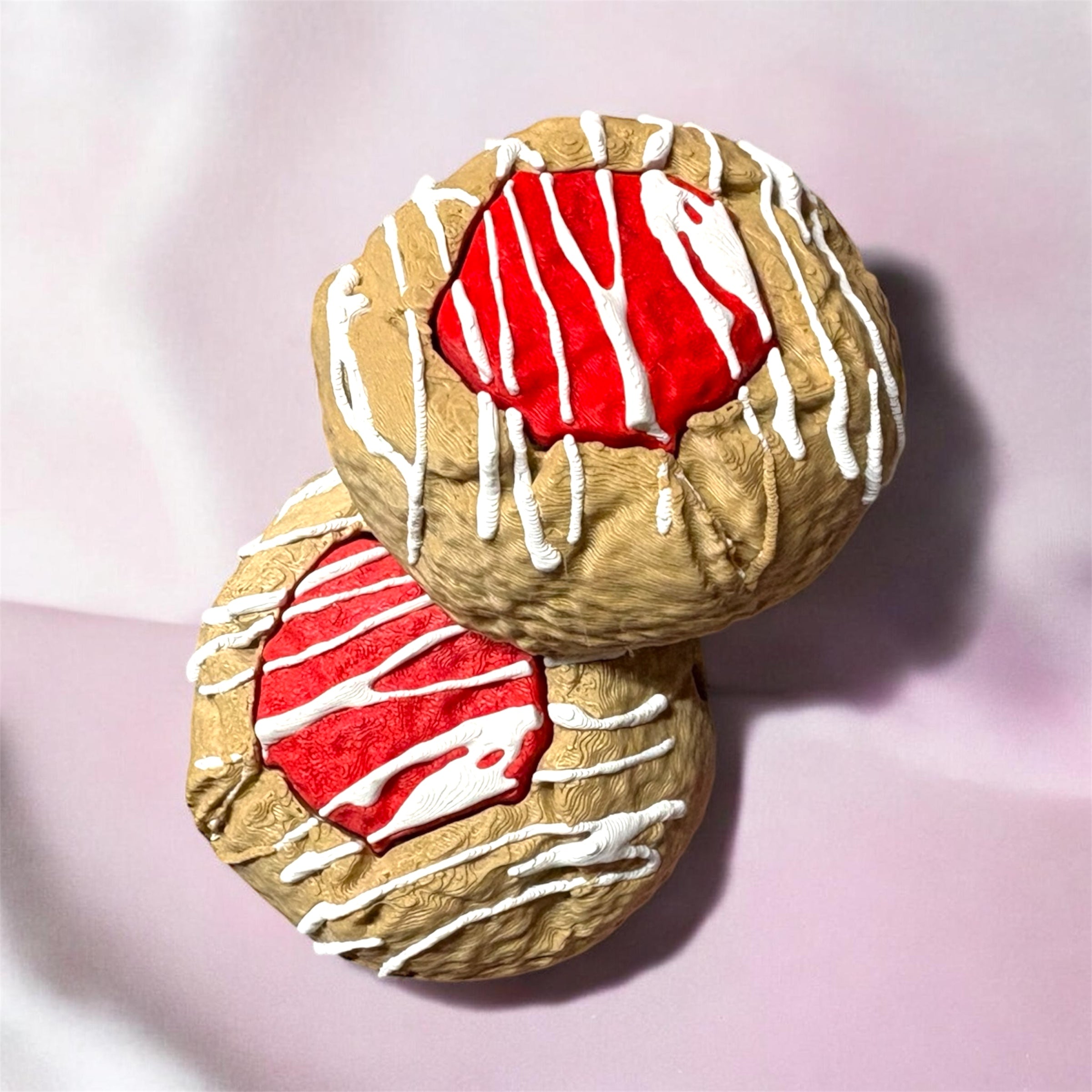 Strawberry Thumbprint Cookie Clicker Fidget Keychain