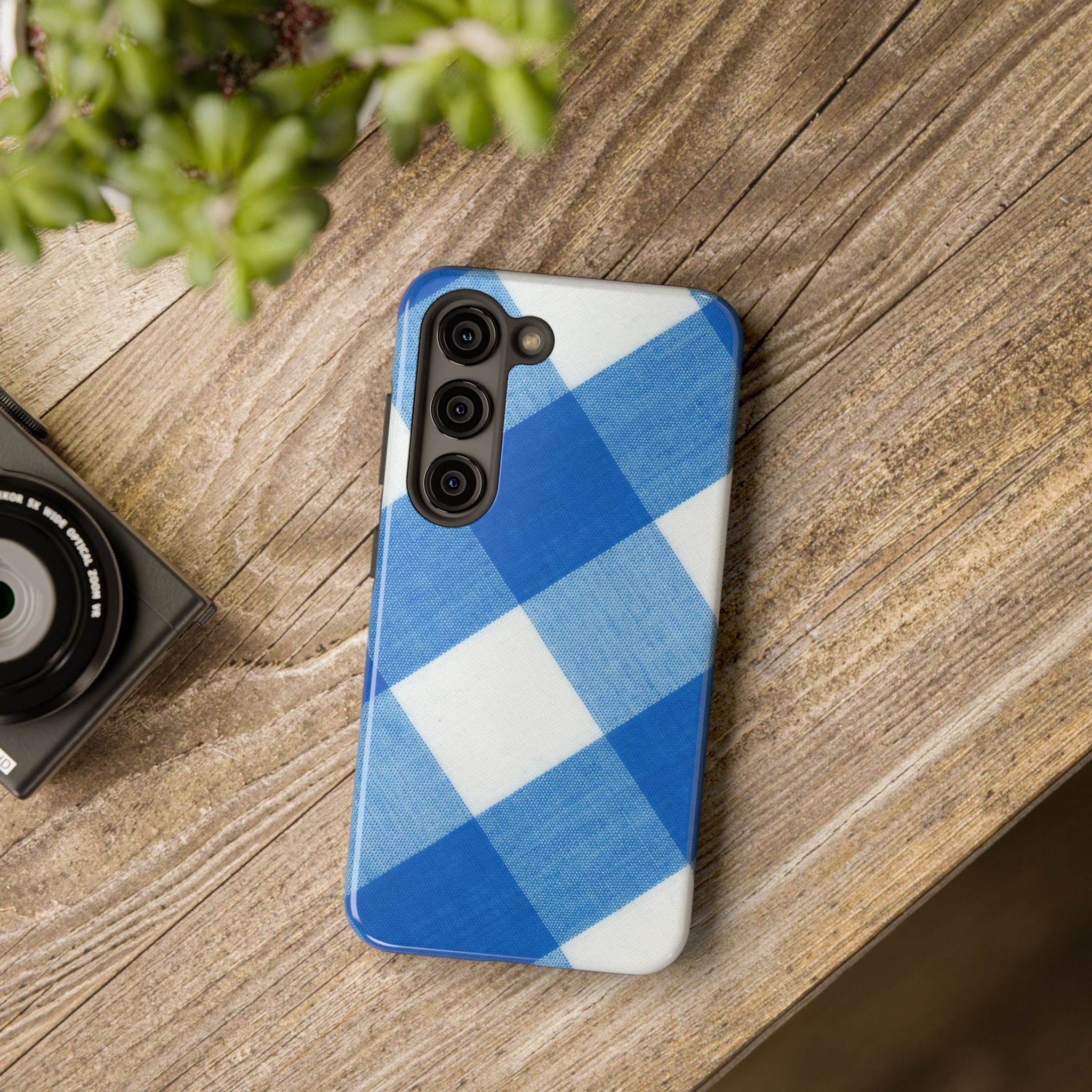 Classic Blue Gingham Phone Case (Apple & Android)