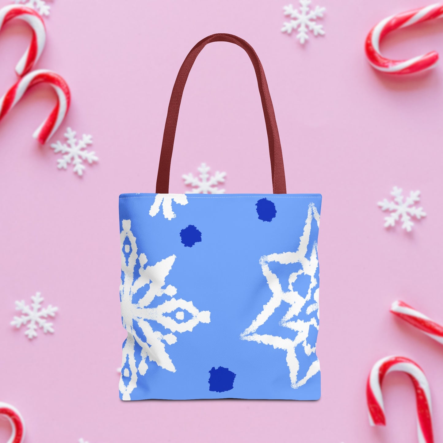 Blue Winter Snowflakes Tote Bag