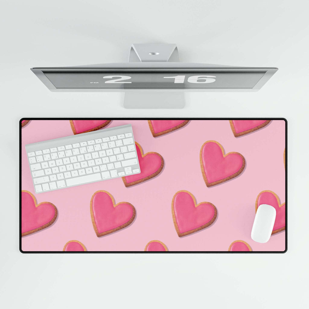 Baked Heart Cookies Desk Mat