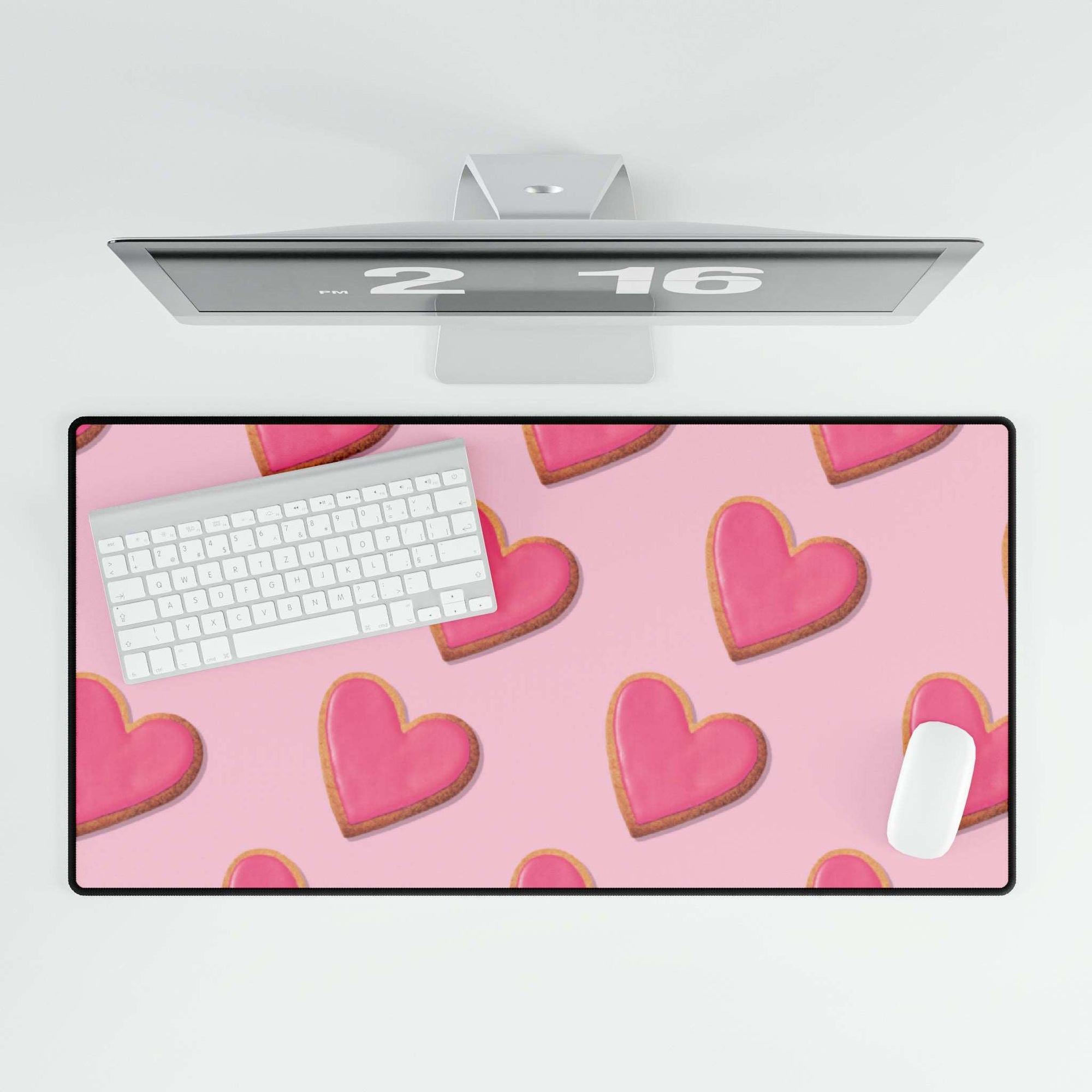 Baked Heart Cookies Desk Mat