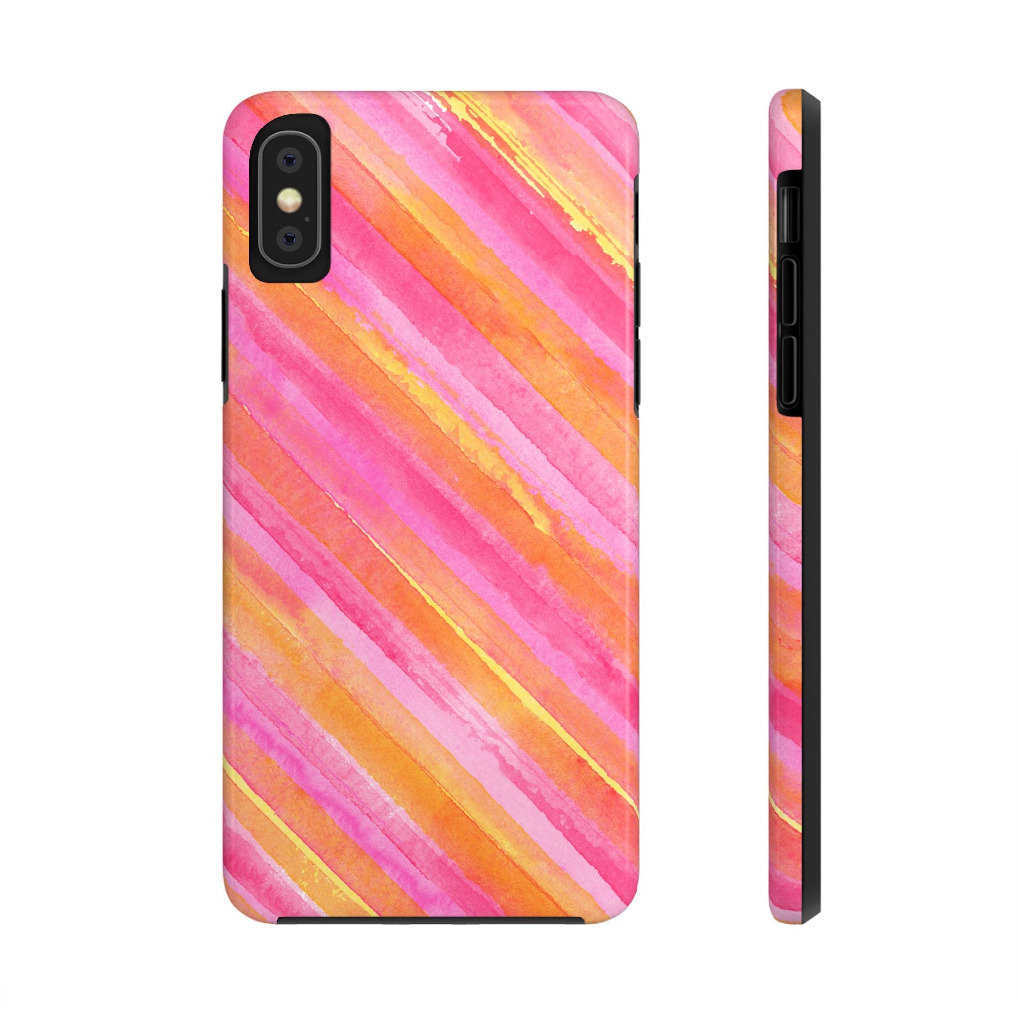 Pink Lemon Stripes Phone Case (Apple & Android)