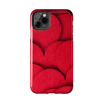 Big Red Felt Hearts Phone Case