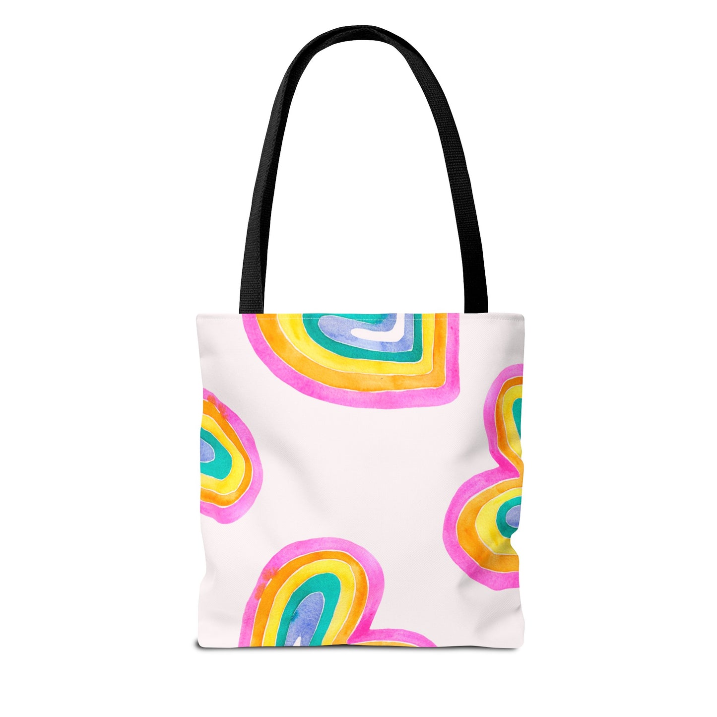 Rainbow Hearts Tote Bag