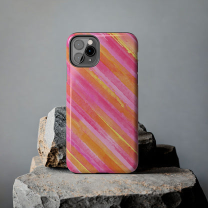 Pink Lemon Stripes Phone Case