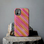 Pink Lemon Stripes Phone Case (Apple & Android) - Pink Sweetheart
