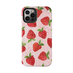 Cute Strawberries Phone Case (Apple & Android) - Pink Sweetheart