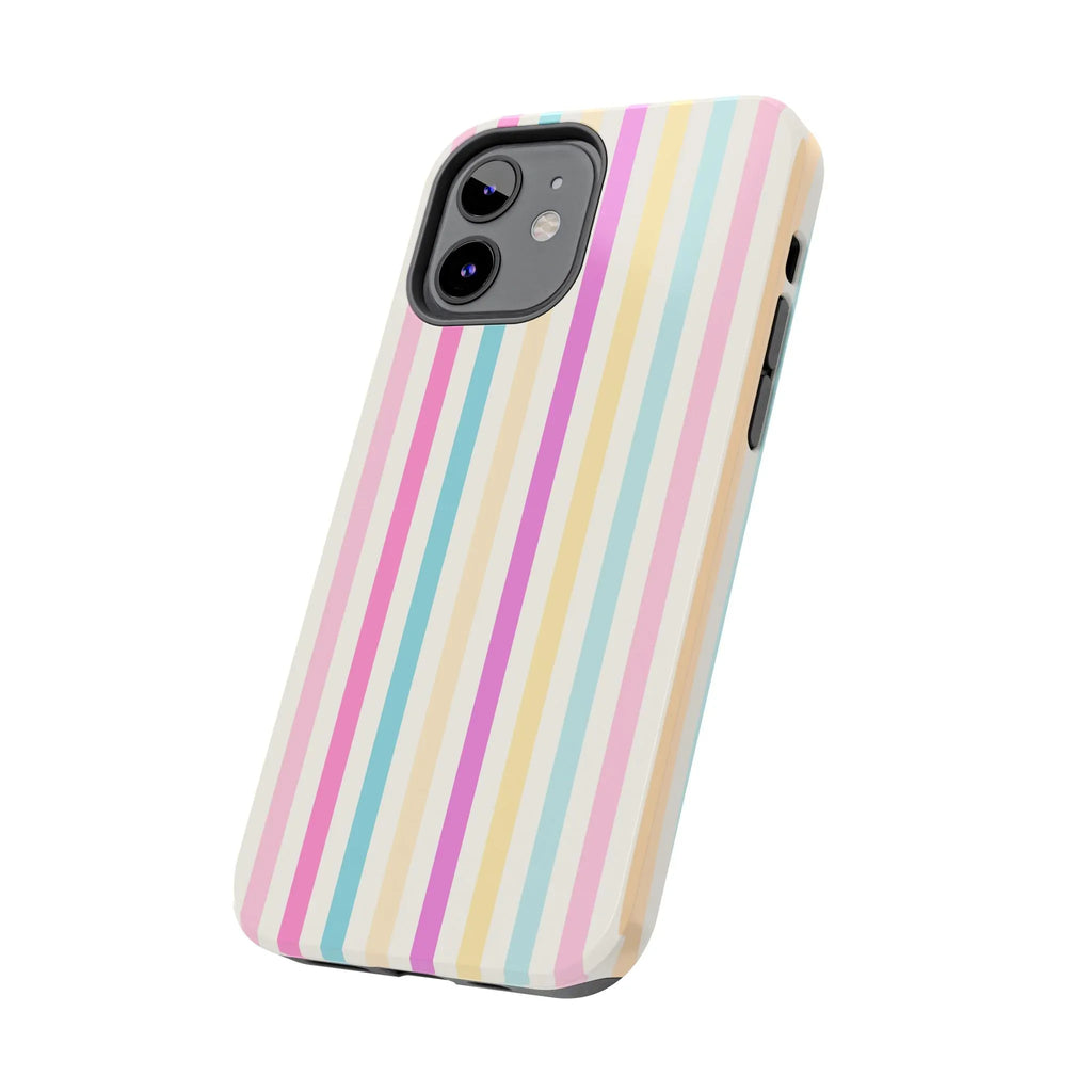 Pastel Candy Stripes Phone Cases (Apple & Android) - Pink Sweetheart
