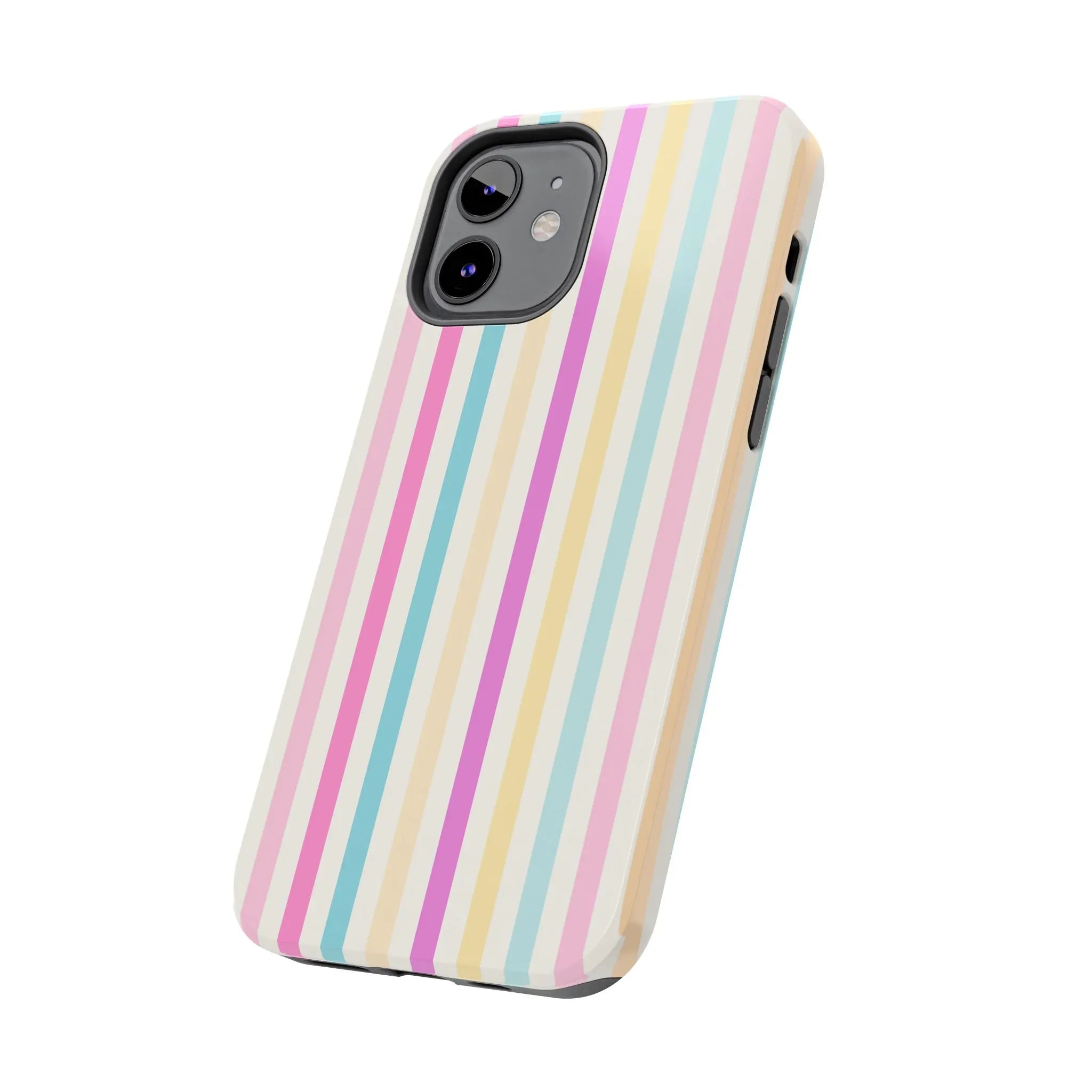 Pastel Candy Stripes Phone Cases (Apple & Android) - Pink Sweetheart