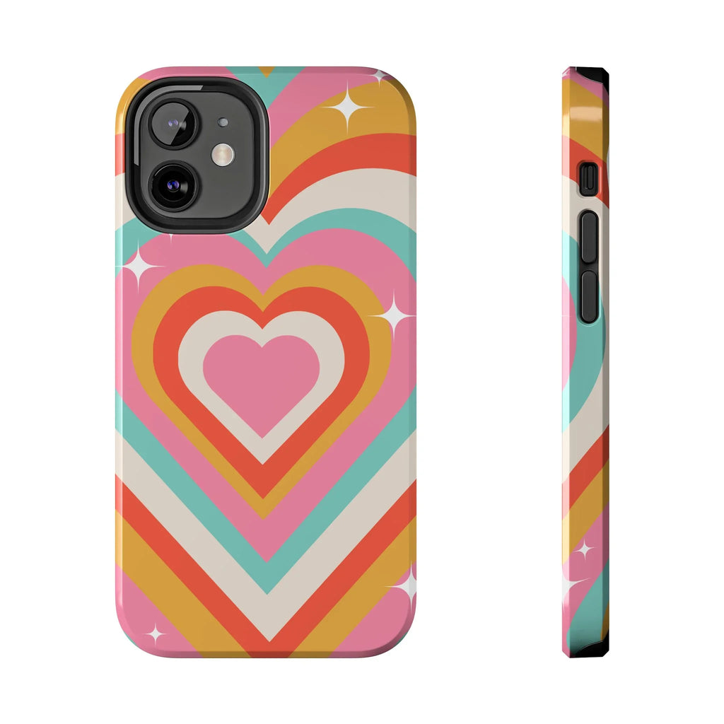 Psychedelic Hearts Phone Case (Apple & Android) - Pink Sweetheart