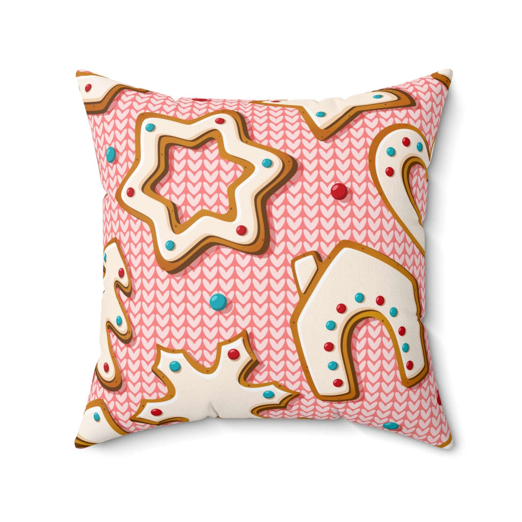Baked Gingerbread Cookies Square Pillow