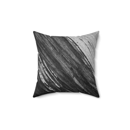 Gray and Black Paint Strokes Square Pillow