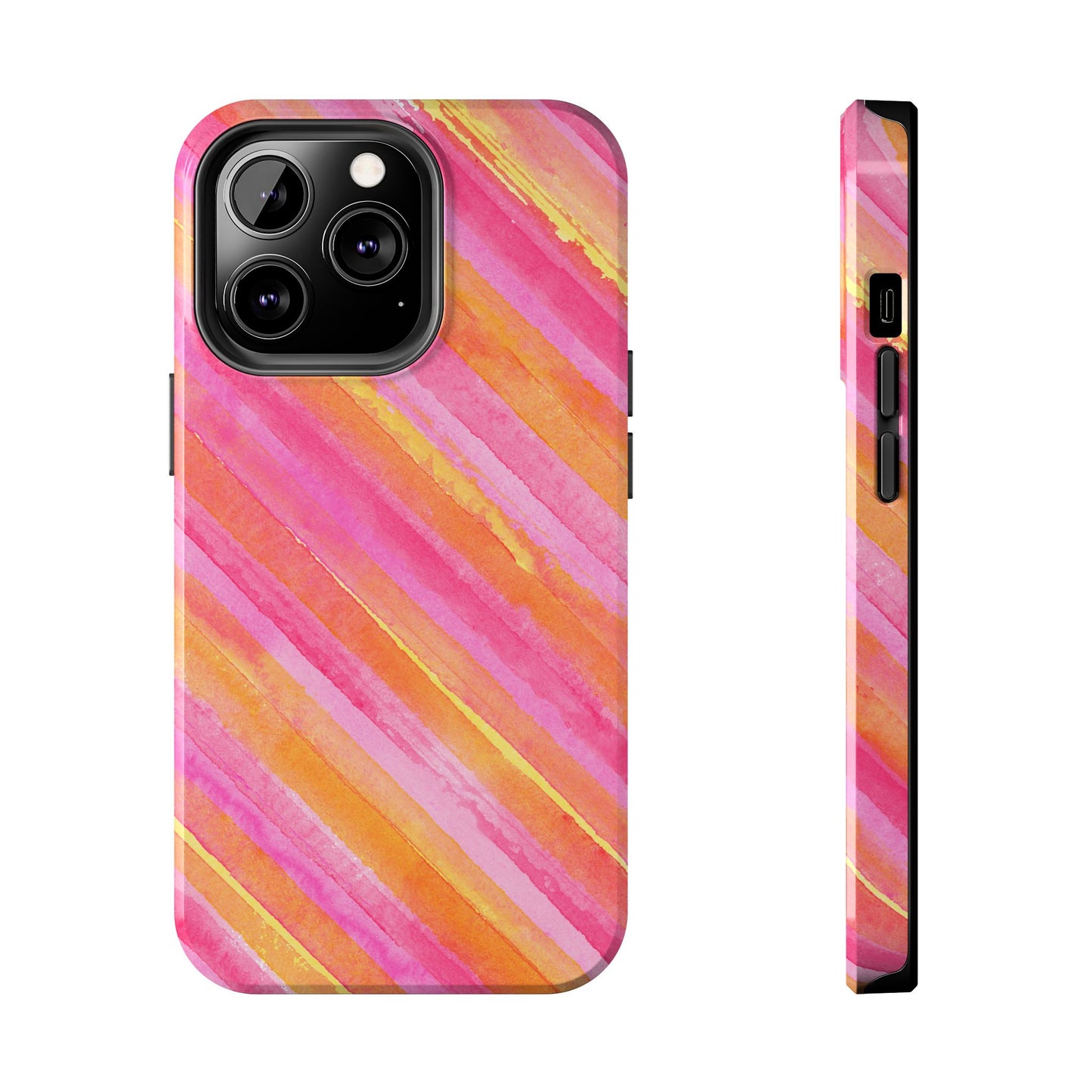 Pink Lemon Stripes Phone Case