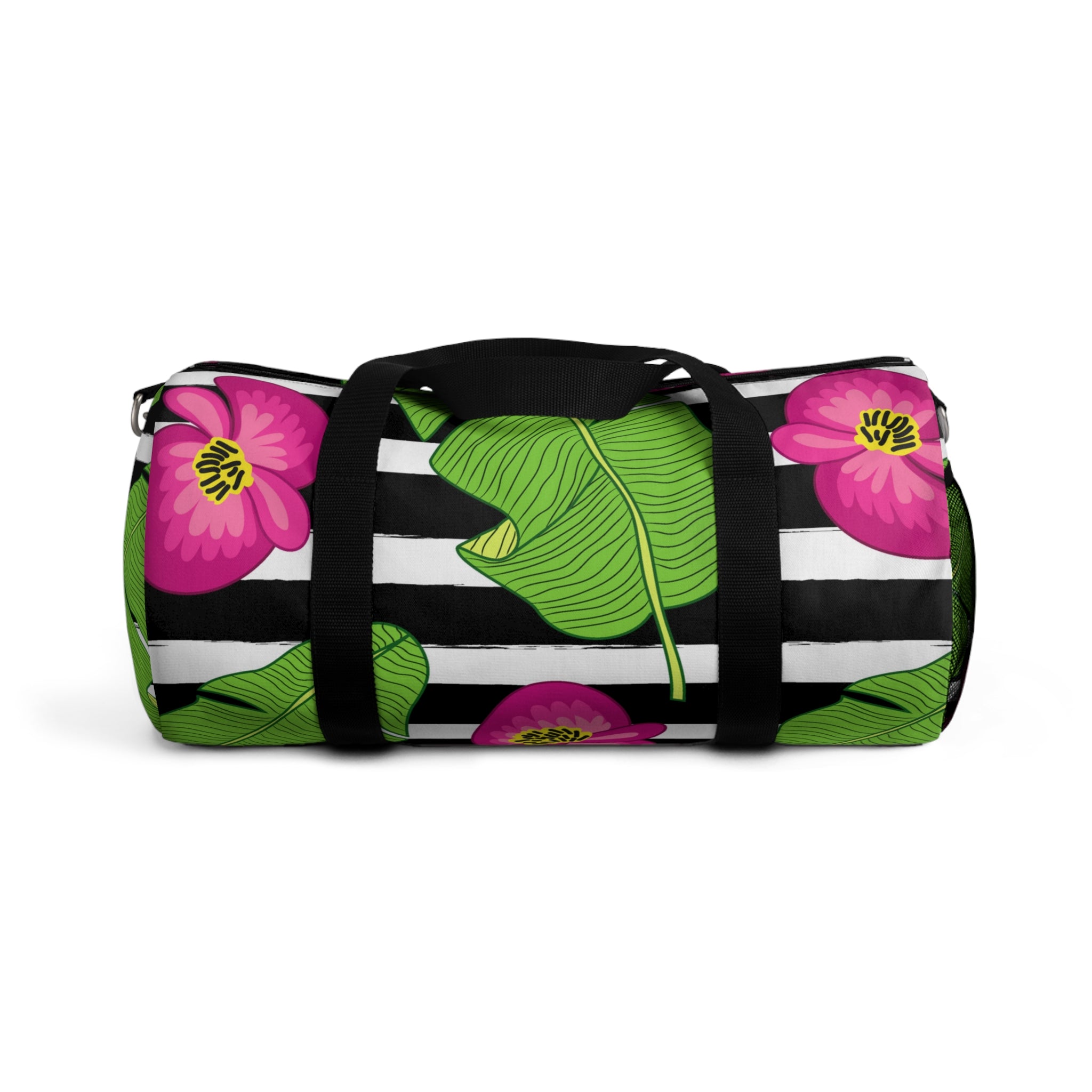 Striped Hibiscus Duffel Bag