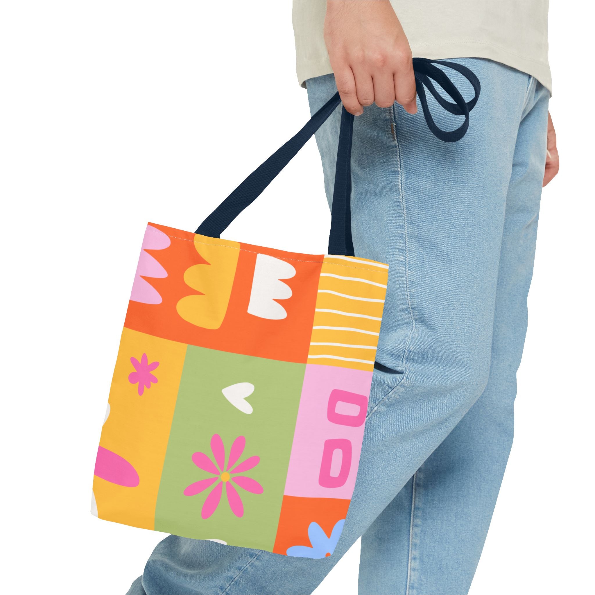 Vibrant Kawaii Floral Tote Bag