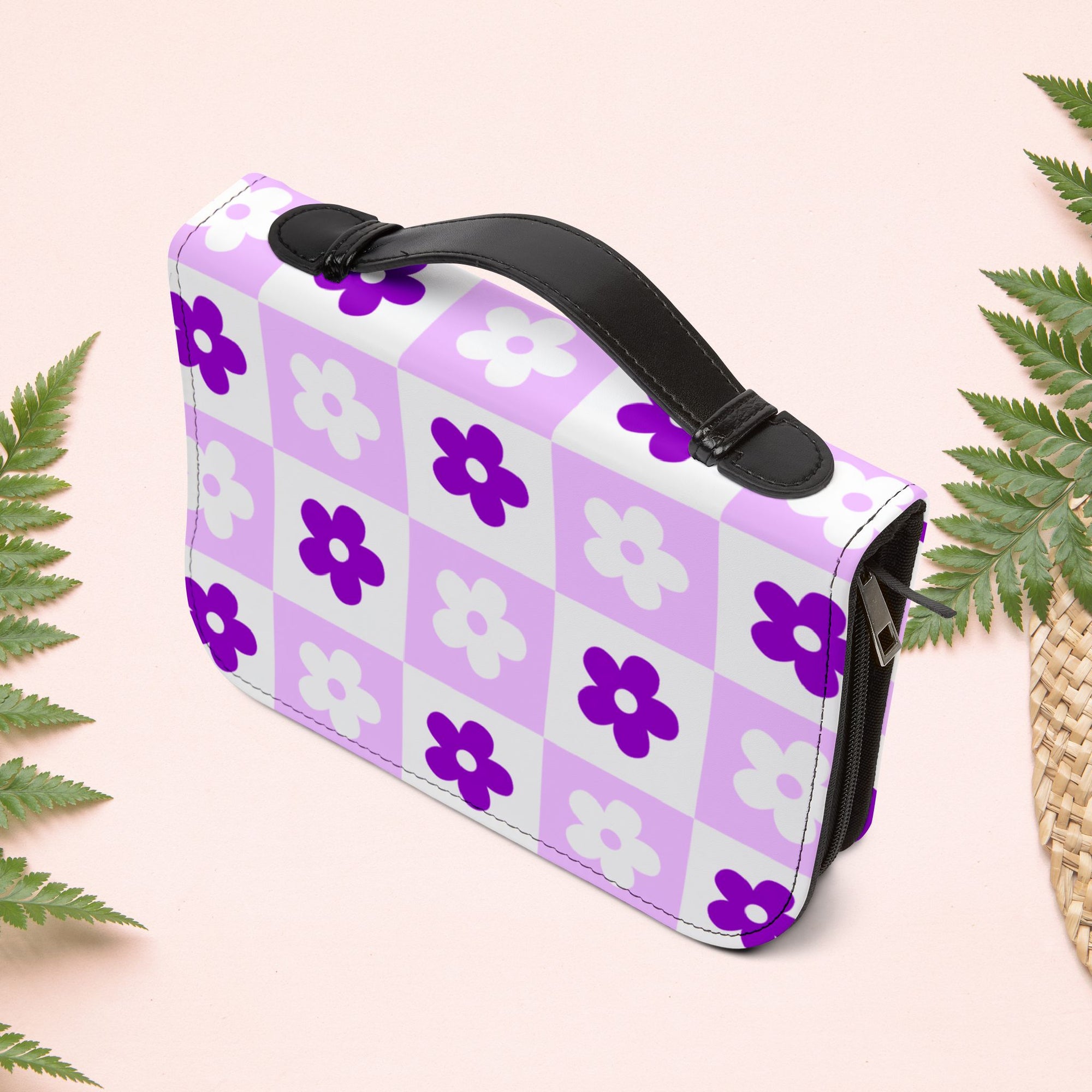 Checkered Orchid Floral Book Cover