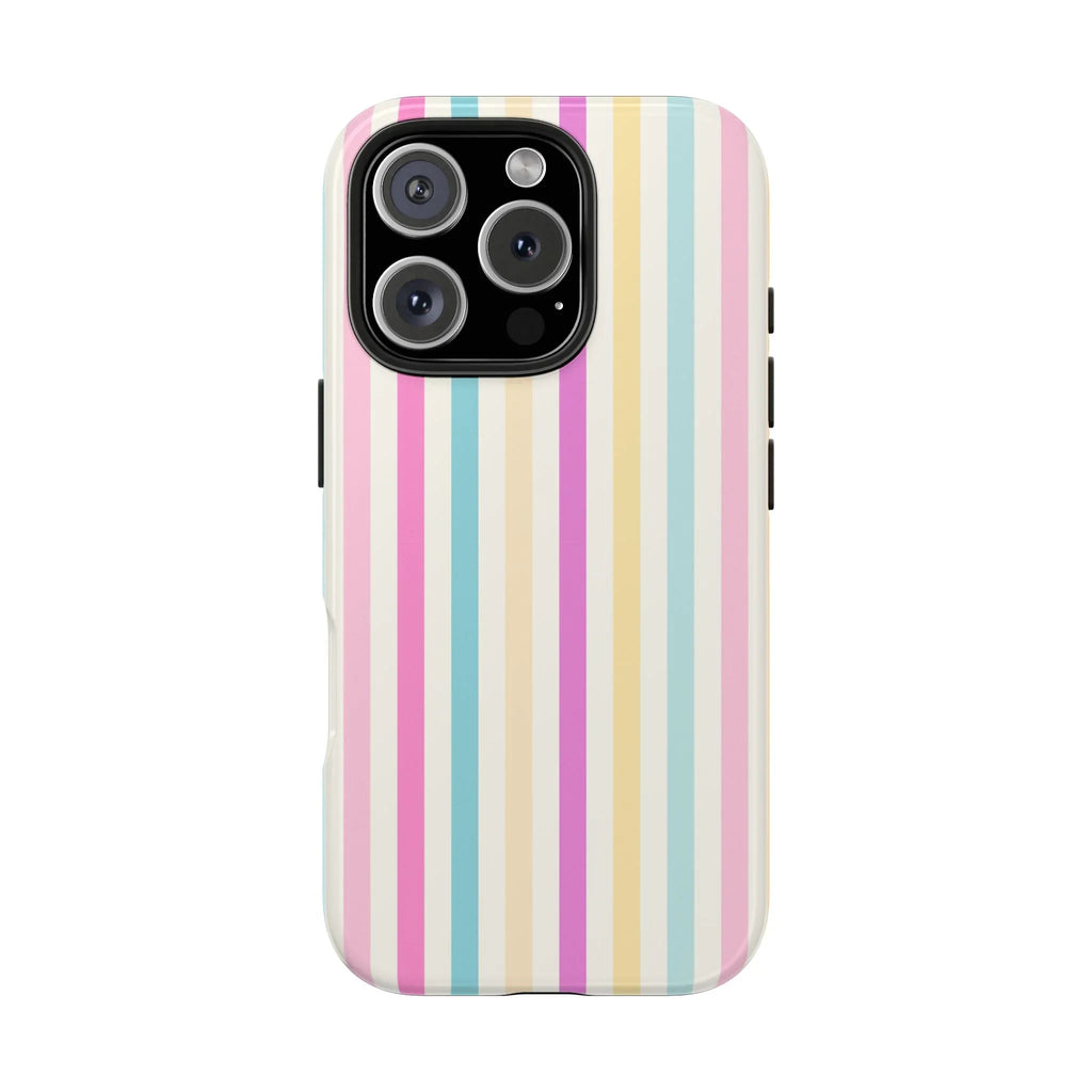 Pastel Candy Stripes Phone Cases (Apple & Android) - Pink Sweetheart