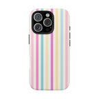 Pastel Candy Stripes Phone Cases (Apple & Android) - Pink Sweetheart