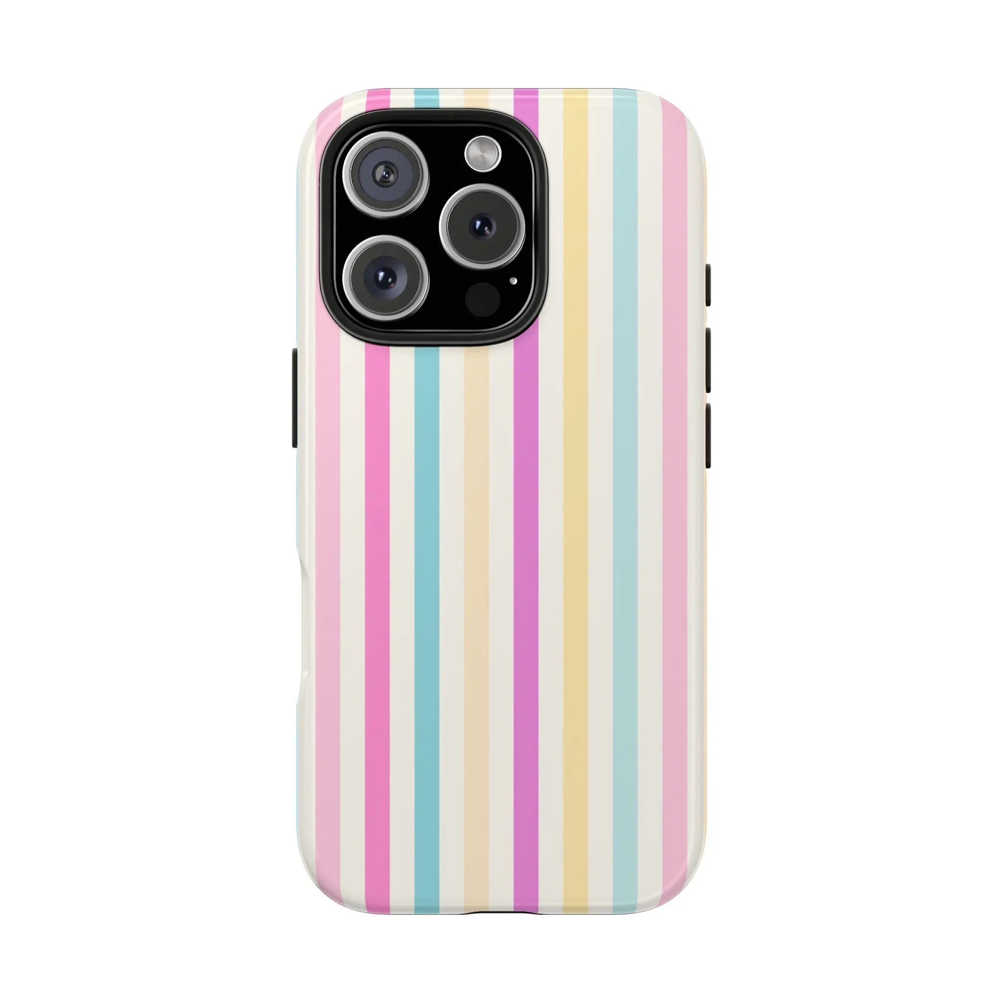 Pastel Candy Stripes Phone Cases (Apple & Android) - Pink Sweetheart