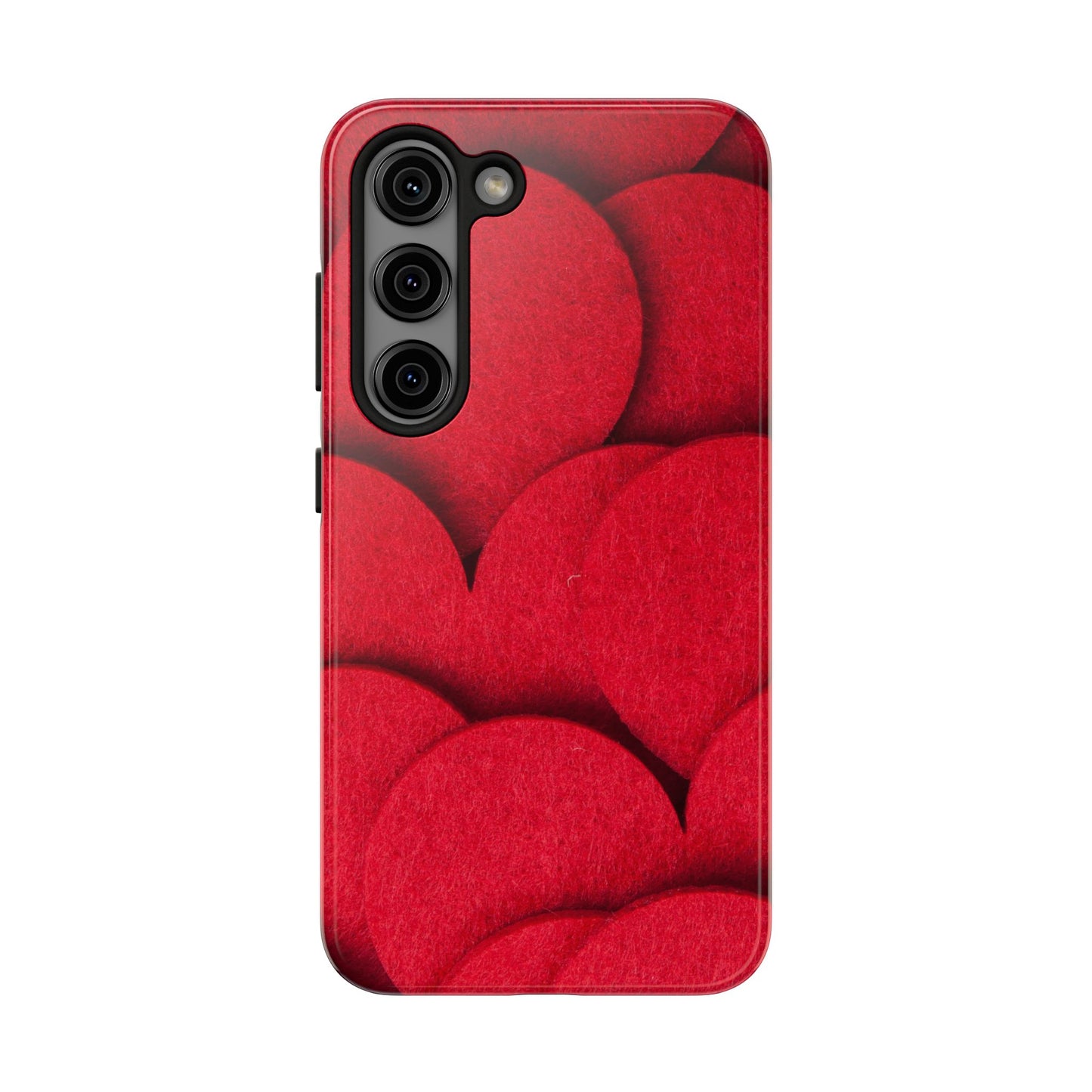 Big Red Felt Hearts Phone Case