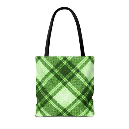 Lush Green Plaid Tote Bag