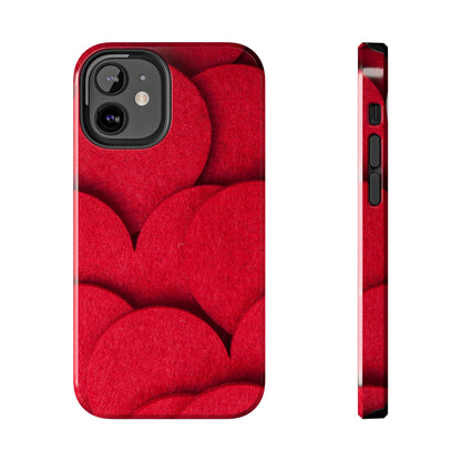 Big Red Felt Hearts Phone Case