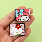 Cute Kawaii Friends Portrait Enamel Pin Set 5pc