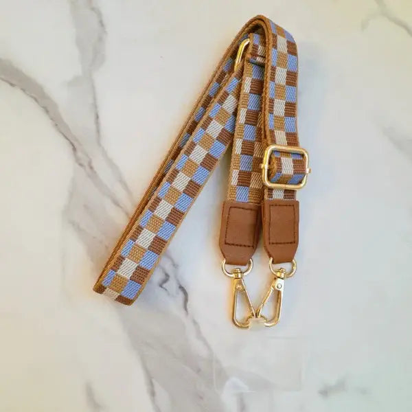 Checkered Crossbody Phone Lanyard - Pink Sweetheart