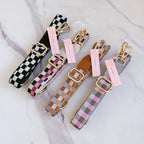 Checkered Crossbody Phone Lanyard - Pink Sweetheart