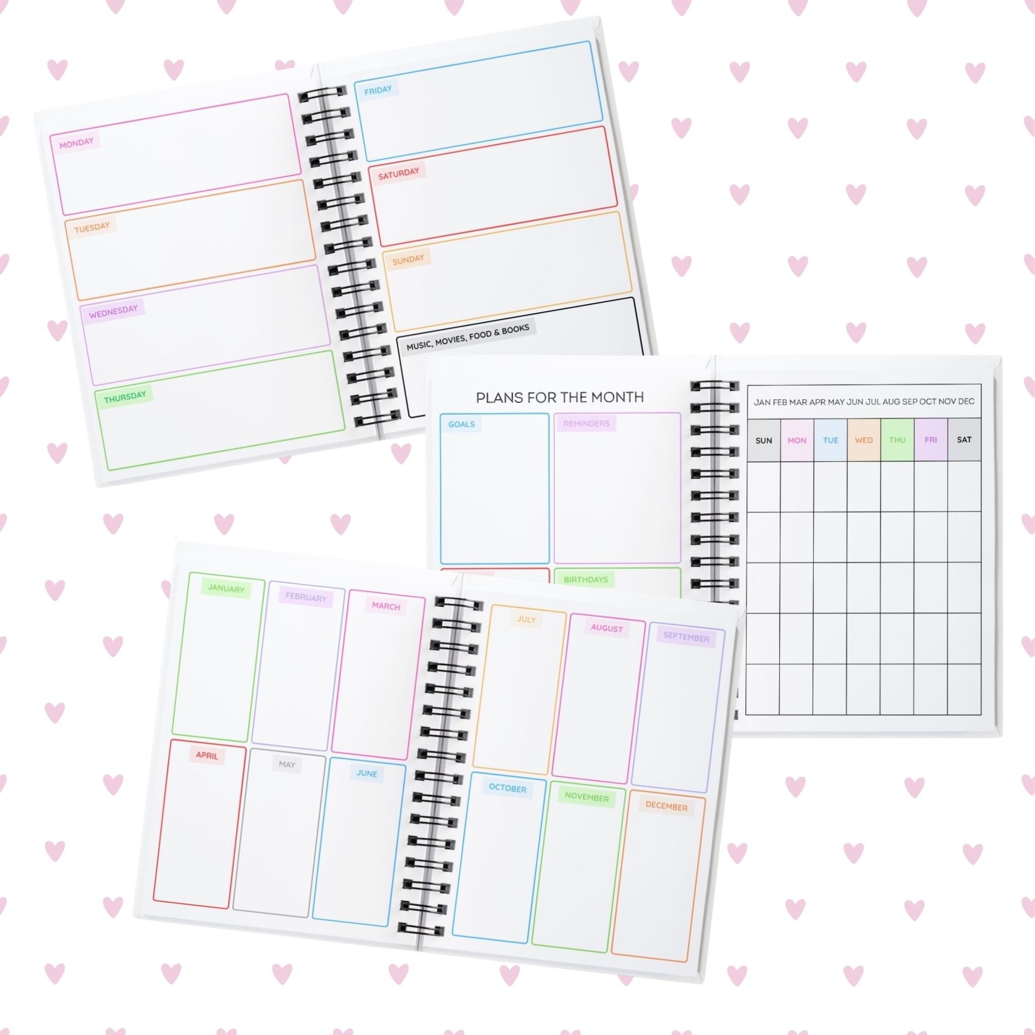 6 Month Undated Hardcover Planner
