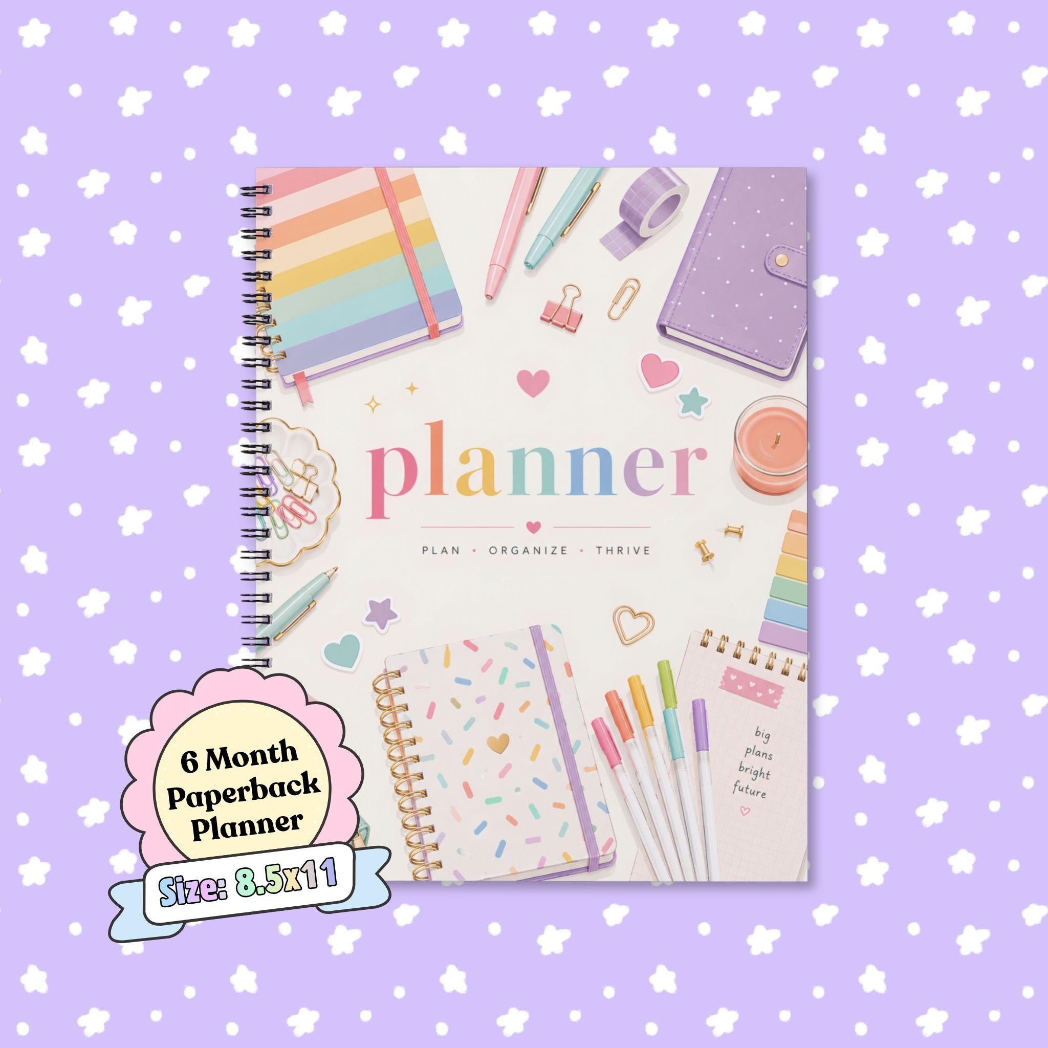 6 Month Undated Paperback Planner