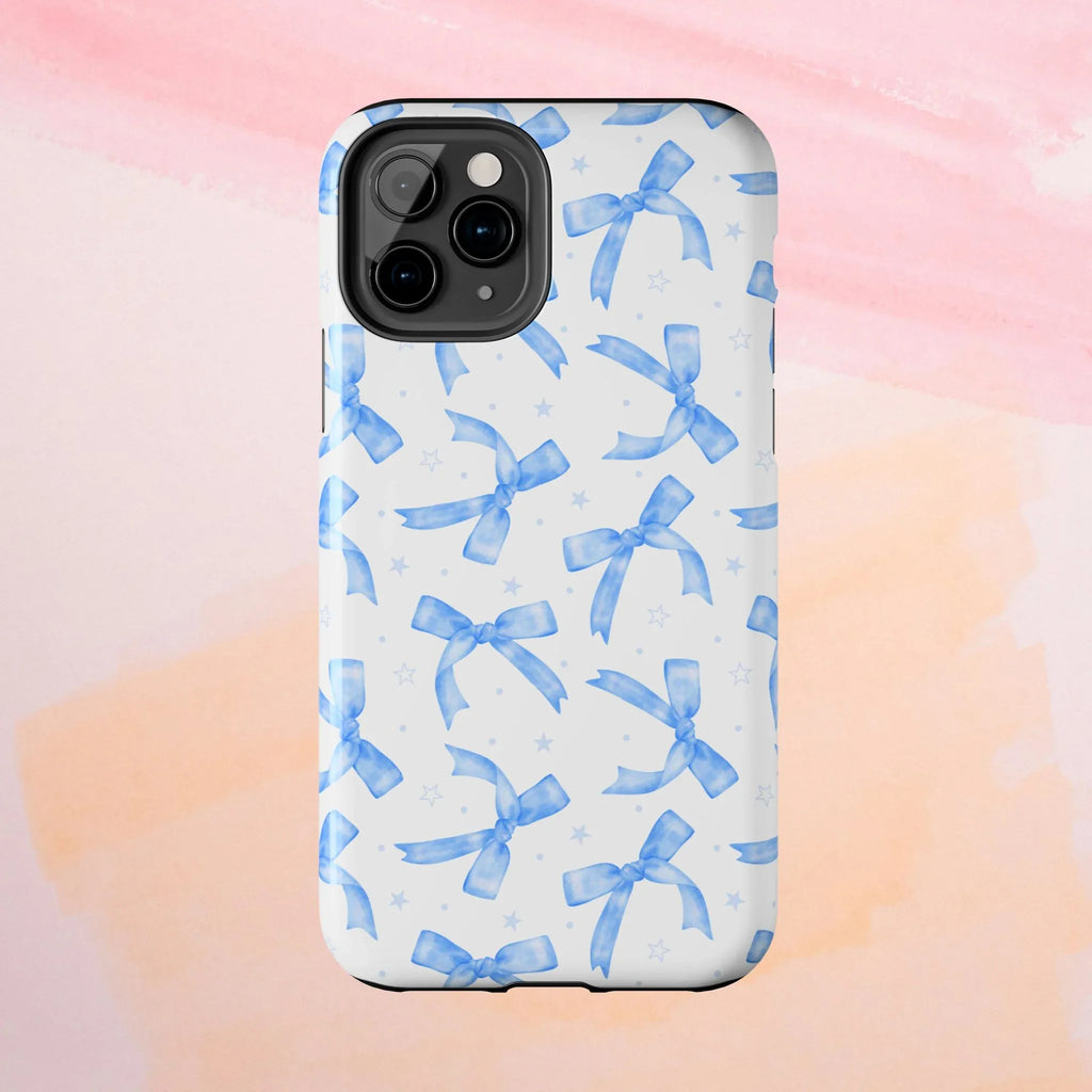 Lacey Baby Blue Ribbons Phone Case (Apple & Android) - Pink Sweetheart