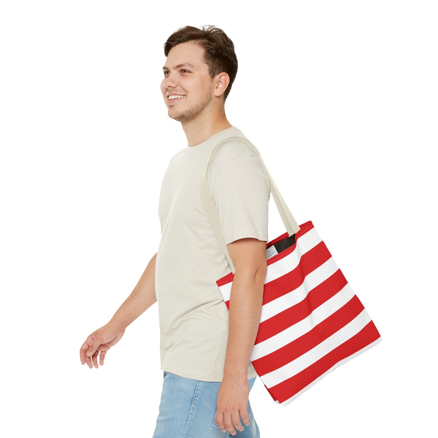 Red & White Peppermint Tote Bag