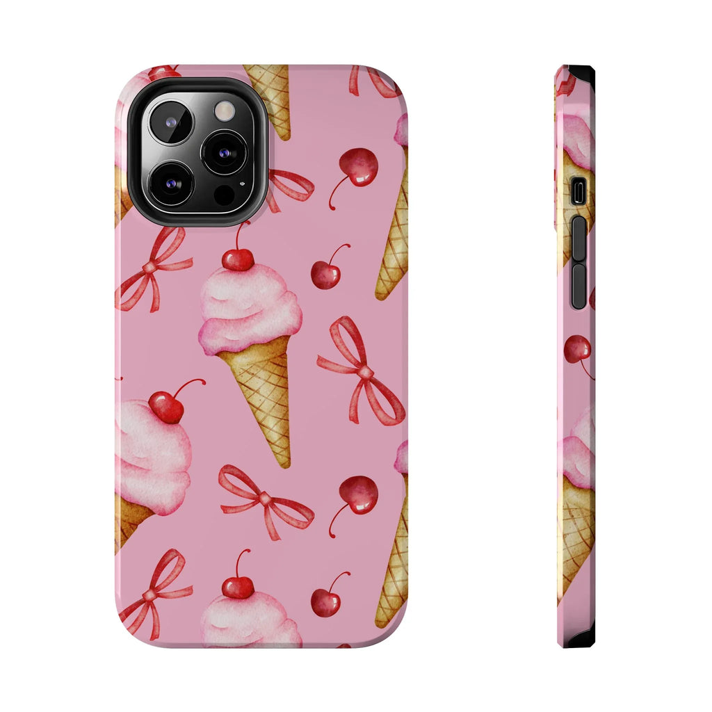 Cherry on Top Ice Cream Phone Case (Apple & Android) - Pink Sweetheart