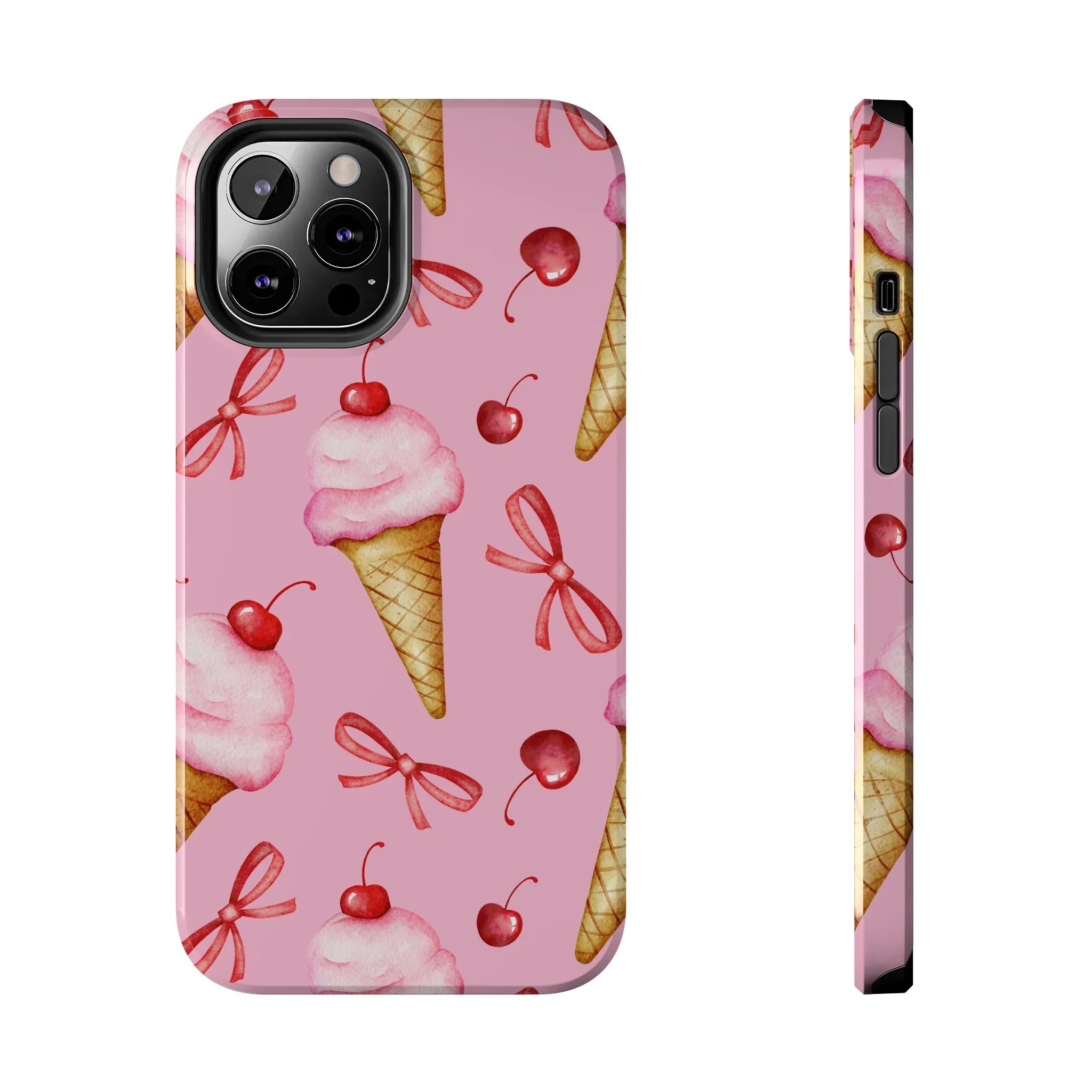 Cherry on Top Ice Cream Phone Case (Apple & Android) - Pink Sweetheart