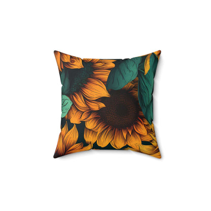 Midnight Sunflowers Square Pillow