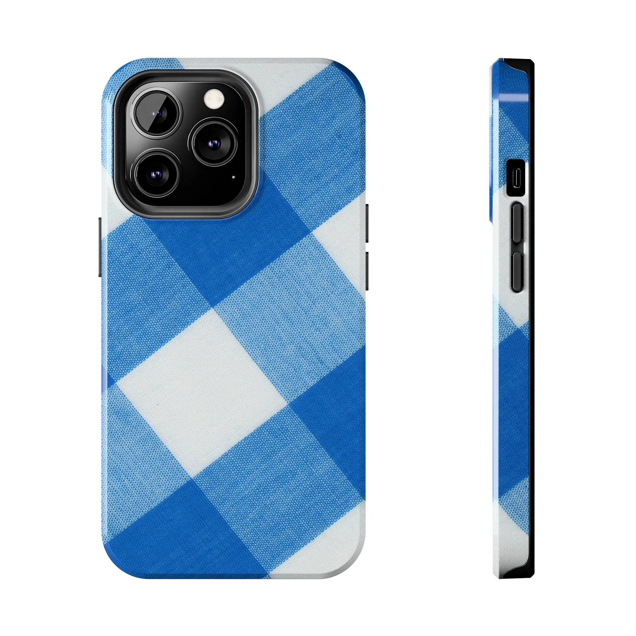 Classic Blue Gingham Phone Case (Apple & Android) - Pink Sweetheart