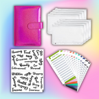 Pink Raspberry Shimmer Holographic A6 Budget Binder