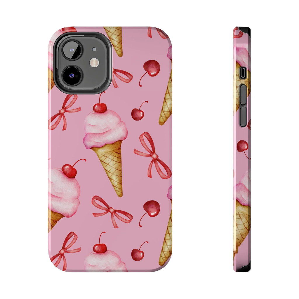 Cherry on Top Ice Cream Phone Case (Apple & Android) - Pink Sweetheart