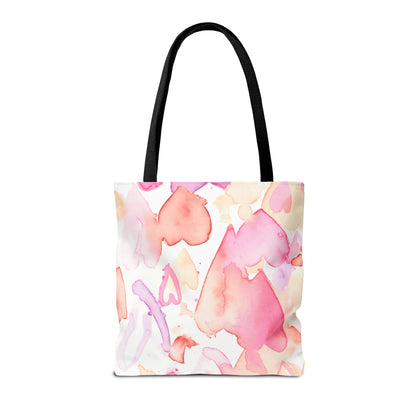 Watercolor Valentine Hearts Tote Bag