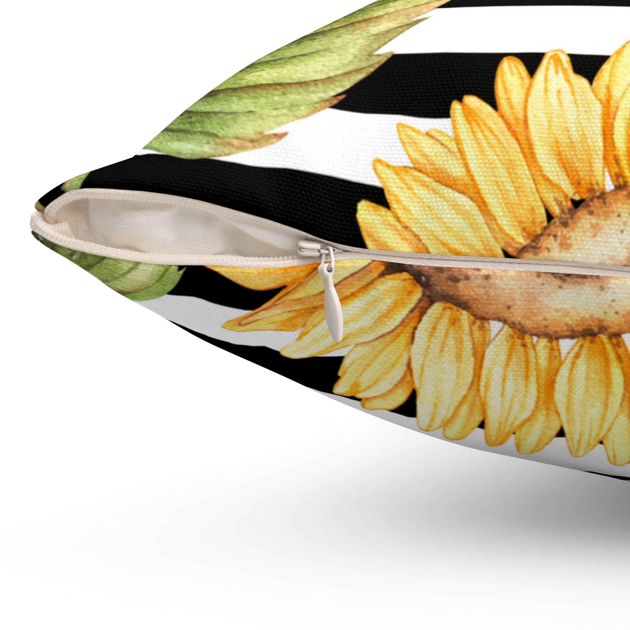 Stripes & Sunflowers Square Pillow