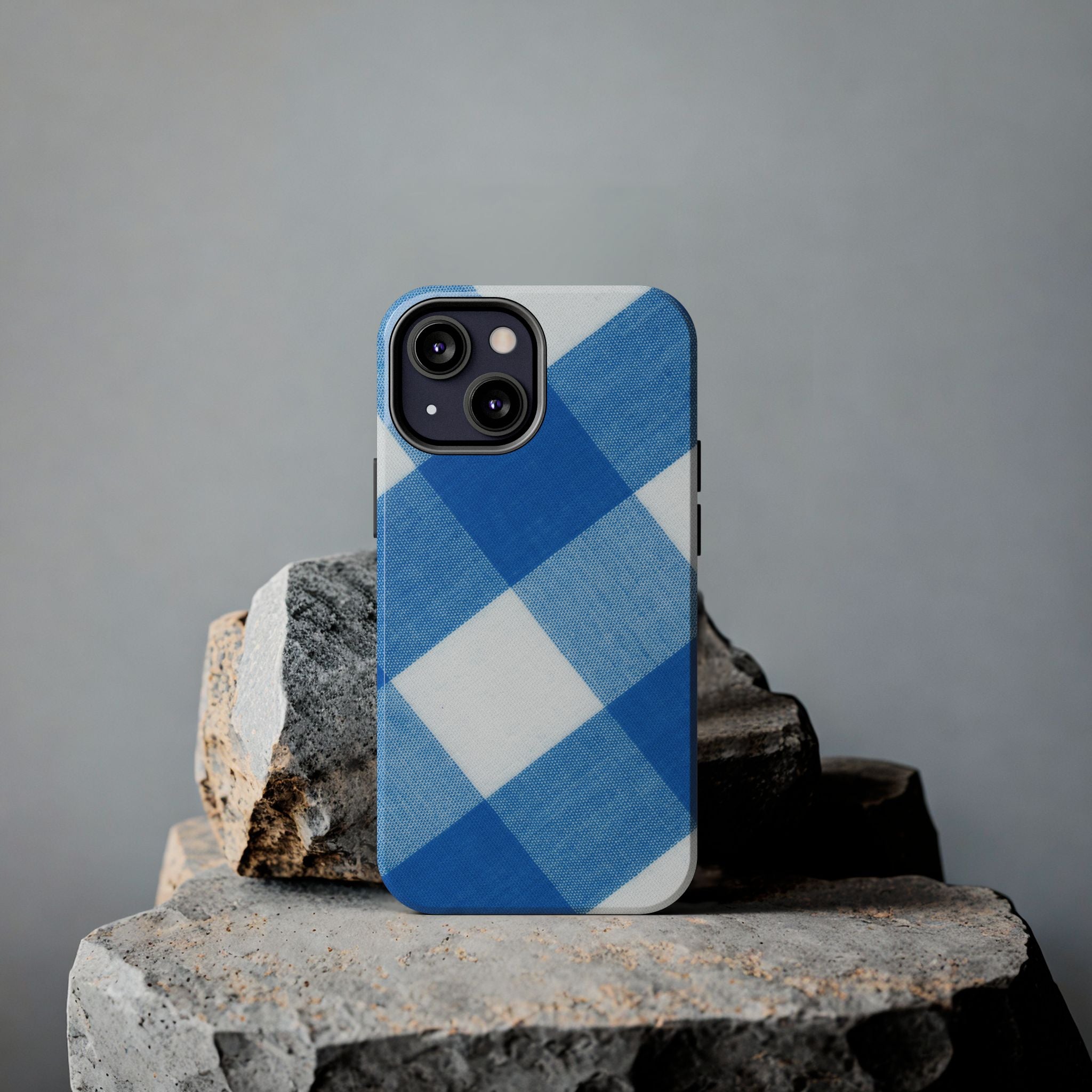 Classic Blue Gingham Phone Case (Apple & Android)