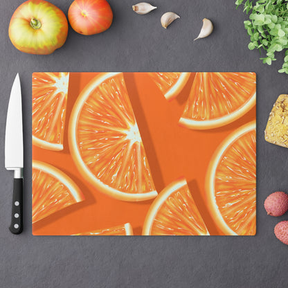 Orange Slices Glass Cutting Board