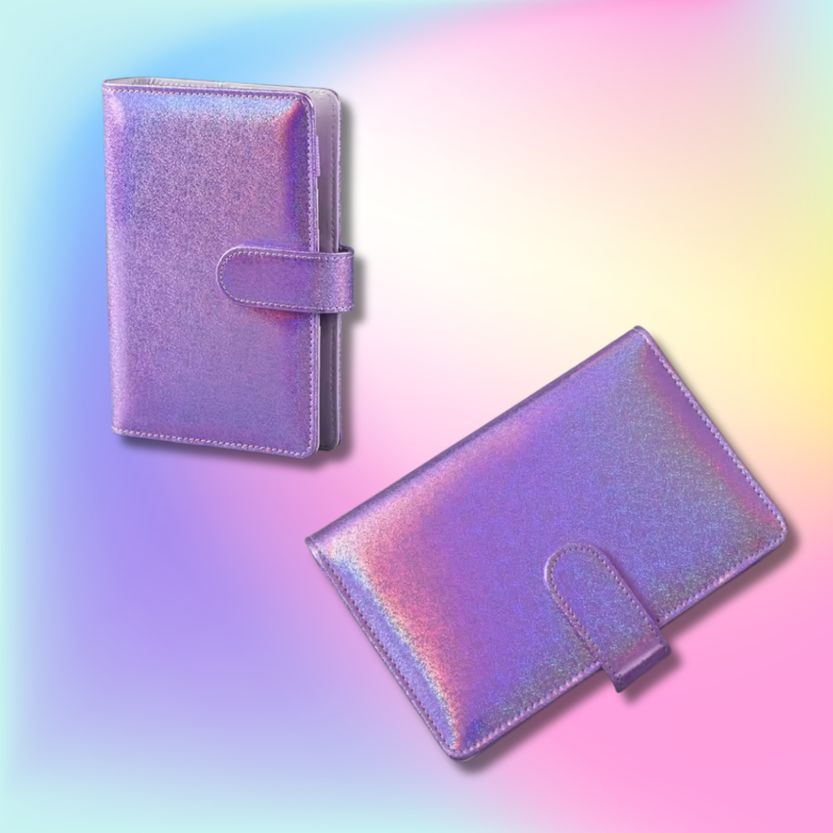 Purple Periwinkle Shimmer Holographic A6 Budget Binder