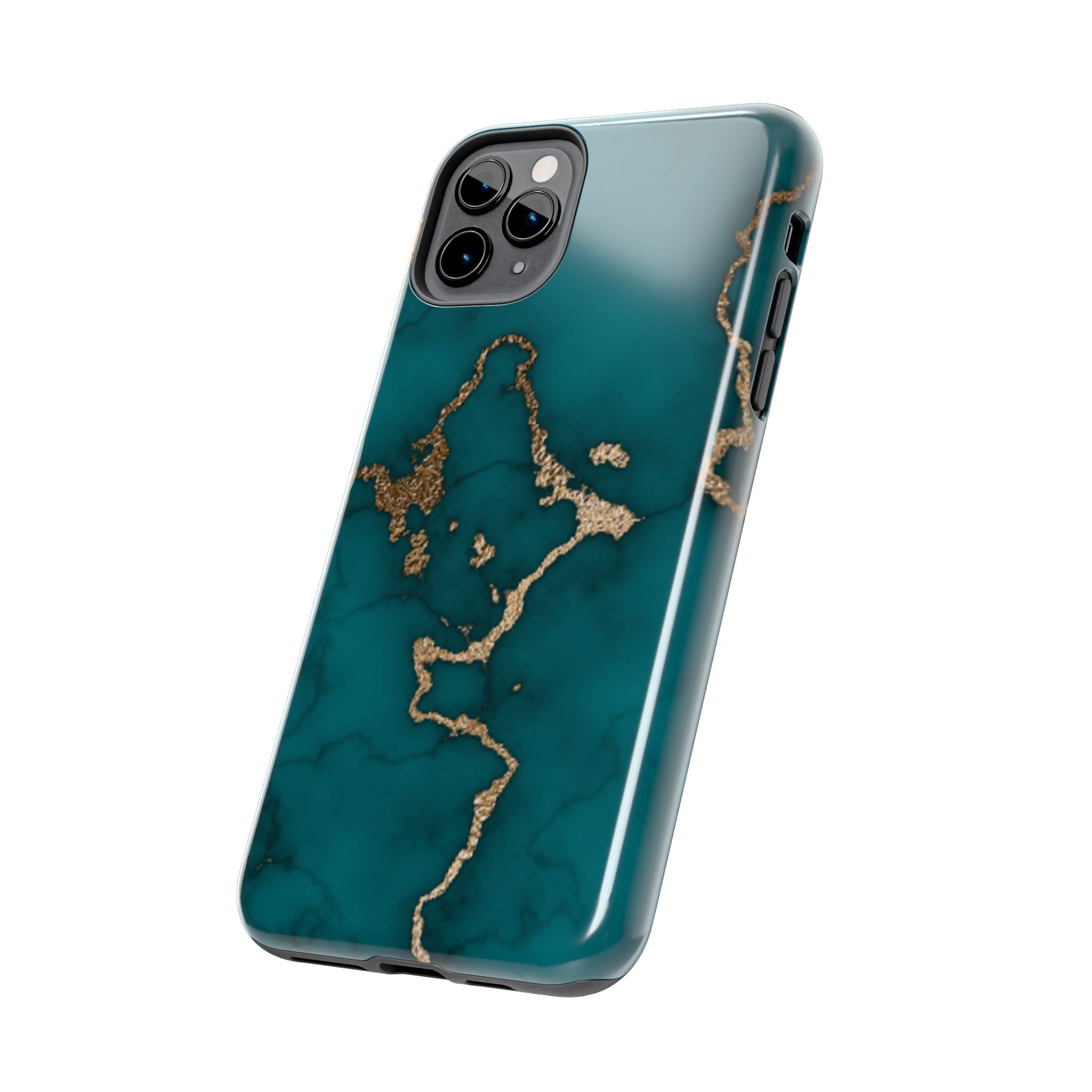 Green & Gold Marble Phone Case (Apple & Android)