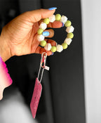 Pearl Hexagon Chunky Silicone Keychain