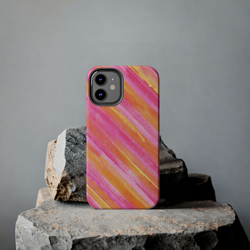 Pink Lemon Stripes Phone Case (Apple & Android)