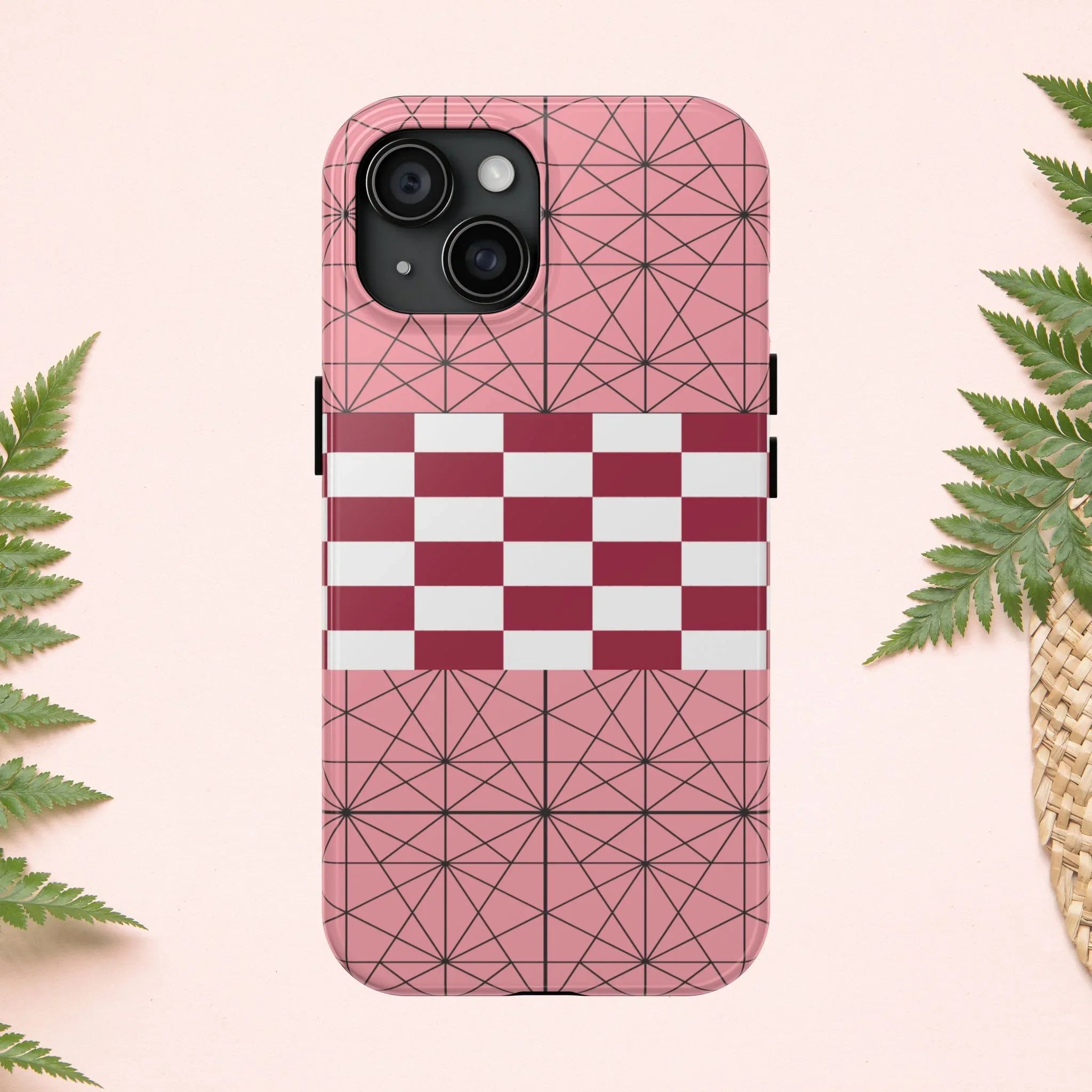 Geometric Kimono Tough Phone Case (Apple & Android) - Pink Sweetheart
