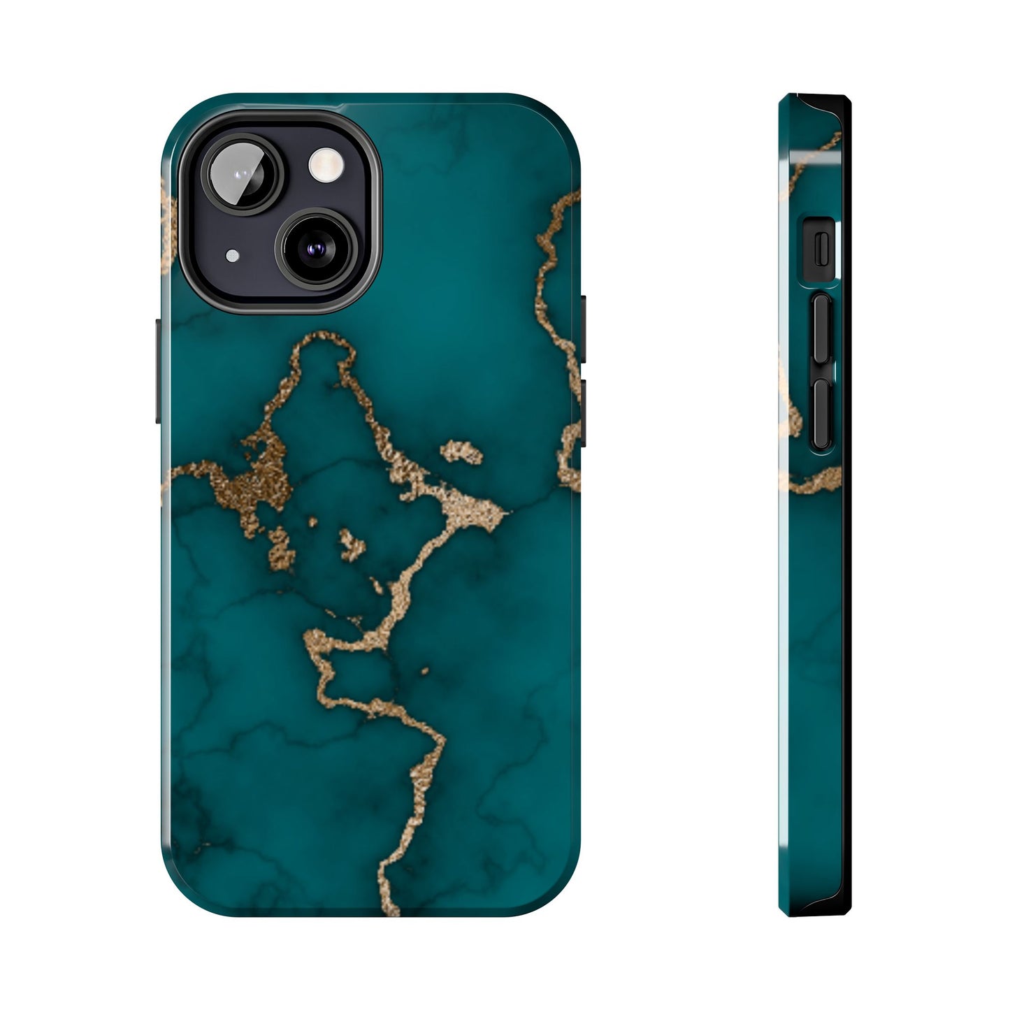 Green & Gold Marble Phone Case